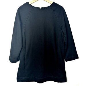 Long Tall Sally Womens Sweater Long Sleeve 1/4 Zip Pullover Black Size Medium